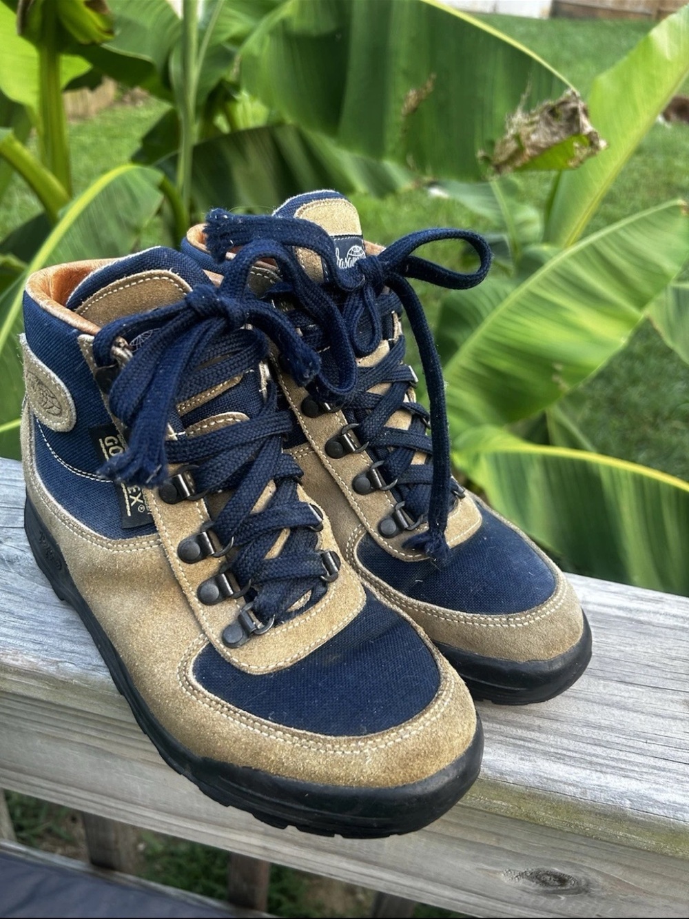 Vasque Skywalk Boots Womens Leather Denim Lace Up Hiking Boots 7534m S 7 Italy